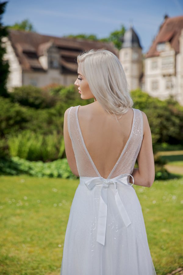 Langes Standesamtkleid ivory Kollektion 2020 A7201 A7202 1 bei Angelex Princess das Hochzeitshaus Brautmode Singen