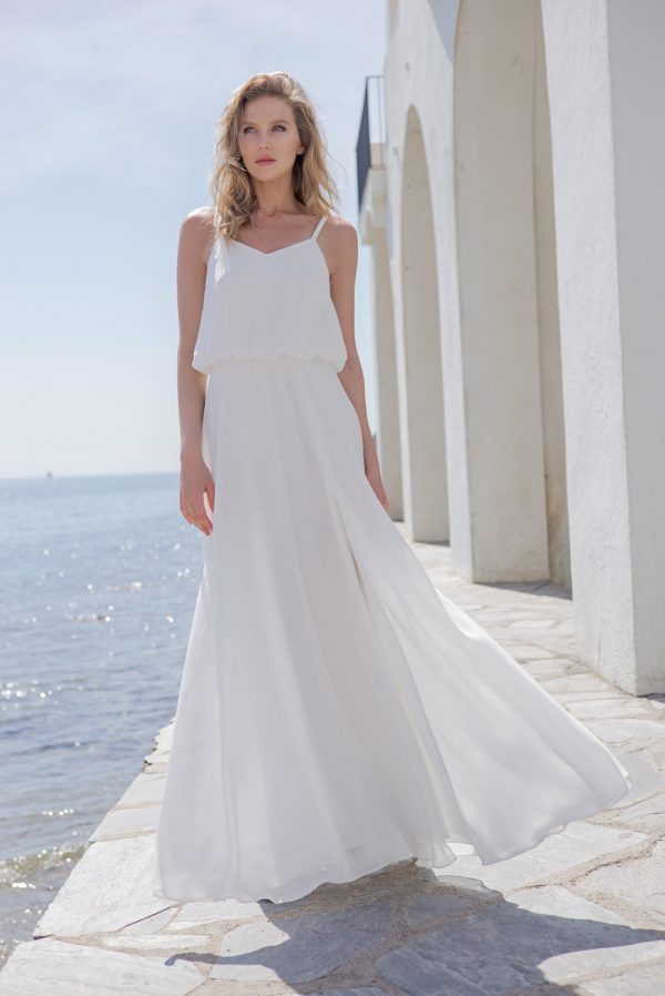 Langes Standesamtkleid ivory Kollektion 2020 A7208 6 bei Angelex Princess das Hochzeitshaus Brautmode Singen
