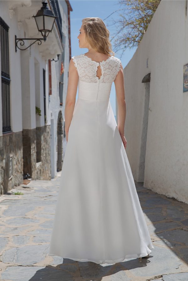 Langes Standesamtkleid ivory Kollektion 2020 A7227 5 bei Angelex Princess das Hochzeitshaus Brautmode Singen
