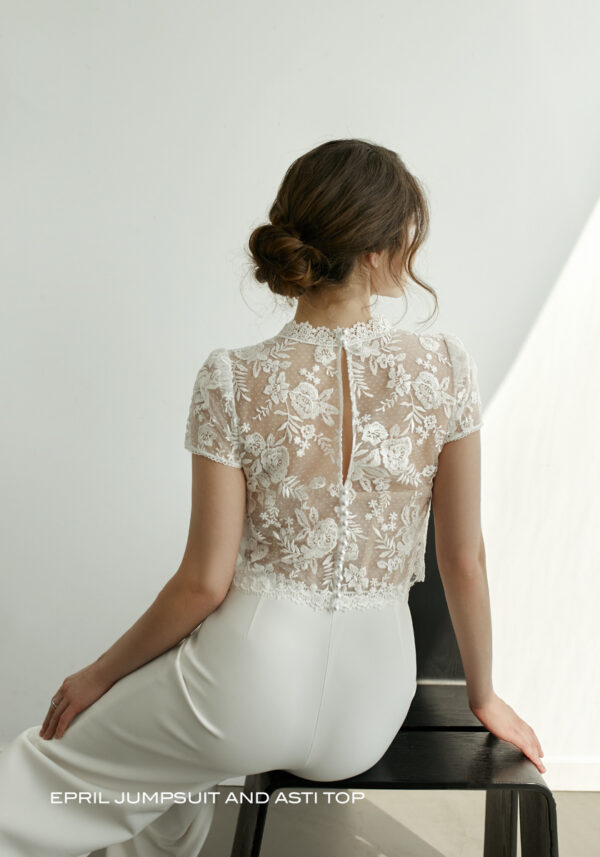 Le Rina 2024 Standesamtkleid EPRIL JUMPSUIT ASTI TOP 02 Angelex Princess das Hochzeitshaus Brautmode in Singen